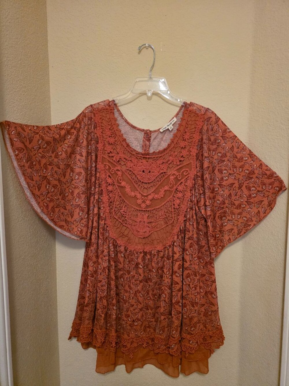 Indigo Thread Co. bohemian butterfly flutter-sleeve tunic top